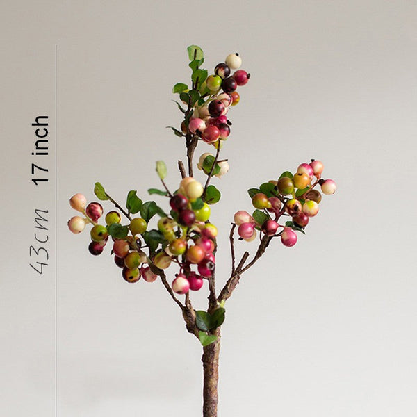 Cranberry Fruit Branch, Flower Arrangement Ideas for Living Room, Unique Artificial Flowers for Home Decoration, Spring Artificial Floral for Bedroom-Silvia Home Craft