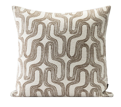 Large Contemporary Throw Pillow for Interior Design, Abstract Decorative Throw Pillows, Geometric Square Modern Throw Pillows for Couch-Silvia Home Craft