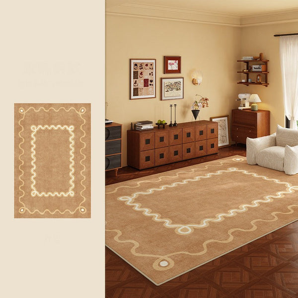 Large Modern Rugs for Living Room, Bedroom Modern Rugs, Dining Room Geometric Modern Rugs, Cream Color Contemporary Modern Rugs-Silvia Home Craft