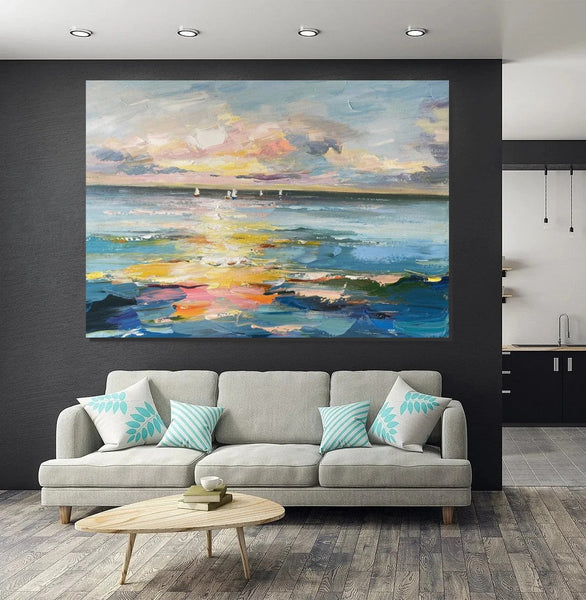 Abstract Canvas Painting, Extra Large Abstract Artwork, Modern Paintings for Dining Room, Hand Painted Canvas Art, Oversized Large Wall Art-Silvia Home Craft
