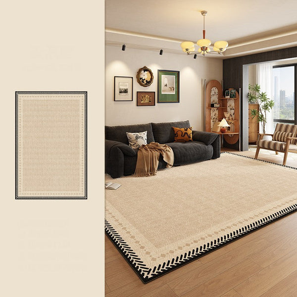 Mid Century Modern Rugs Next to Bed, Modern Rugs for Dining Room, Contemporary Rugs for Bedroom, Cream Modern Carpets for Living Room-Silvia Home Craft