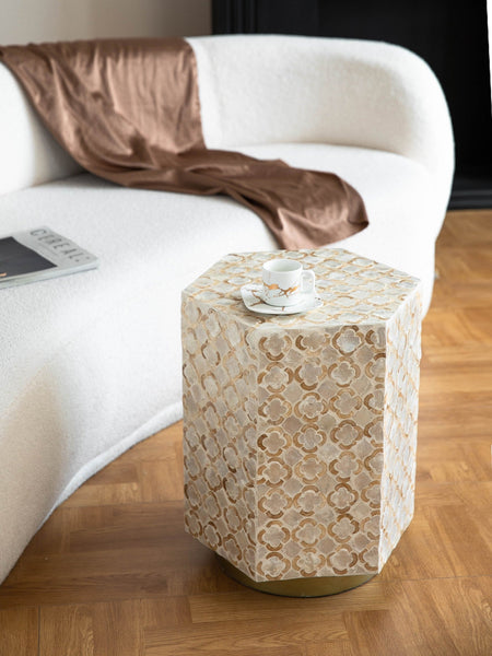 Portable Casual Side Table, Creative Coffee Table, Contemporary Small Sofa Side Table, Shell Small Side Table, Unique Small End Table-Silvia Home Craft