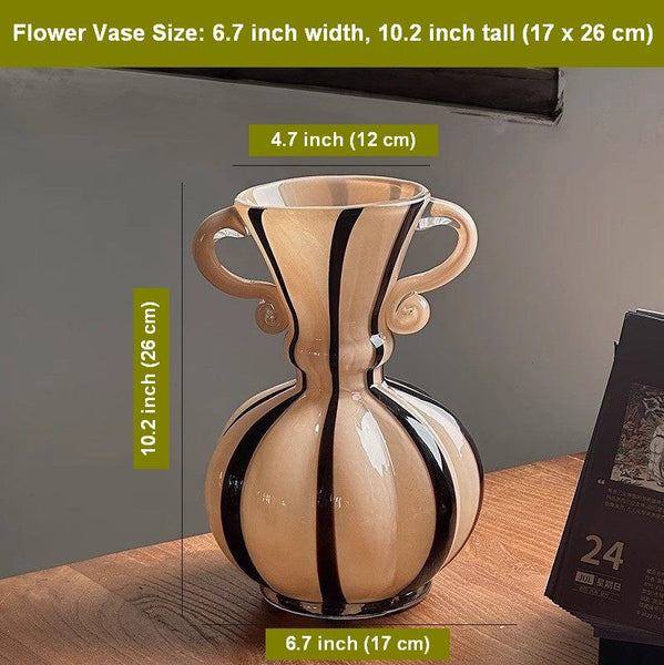 Creative Modern Vases for Living Room, Flower Vases on Table, Modern Glass Flower Vases, Glass Flower Vases, Handmade Glass Bud Vases-Silvia Home Craft
