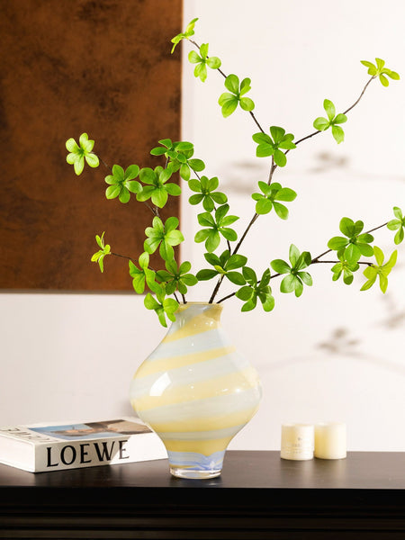 Handmade Liuli Vases, Color Glaze Vase, Contemporary Vases for Modern Home Decor, Modern Glass Bud Vases, Centerpiece Vases on Table-Silvia Home Craft