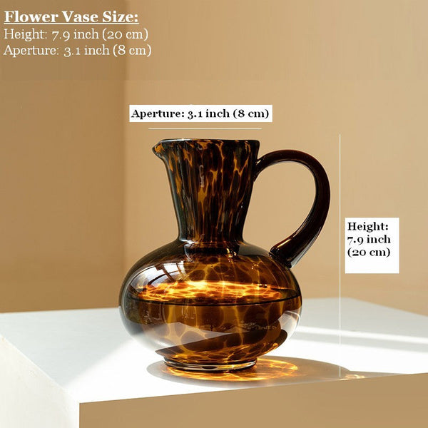 Handmade Modern Vases for Bedroom, Decorative Glass Vase, Mid Century Glass Vases, Centerpiece Contemporary Vases on Table, Modern Glass Vase for Flowers-Silvia Home Craft