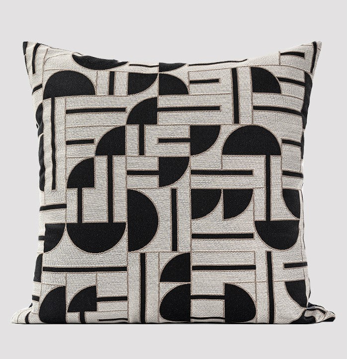 Geomeric Contemporary Pillows, Abstract Decorative Throw Pillows, Square Modern Throw Pillows for Couch, Large Simple Throw Pillow for Interior Design-Silvia Home Craft