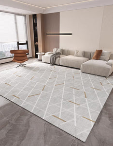 Abstract Area Rugs for Living Room, Geometric Contemporary Modern Rugs Next to Bed, Modern Rugs under Dining Room Table, Modern Carpets for Kitchen-Silvia Home Craft