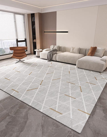 Abstract Area Rugs for Living Room, Geometric Contemporary Modern Rugs Next to Bed, Modern Rugs under Dining Room Table, Modern Carpets for Kitchen-Silvia Home Craft