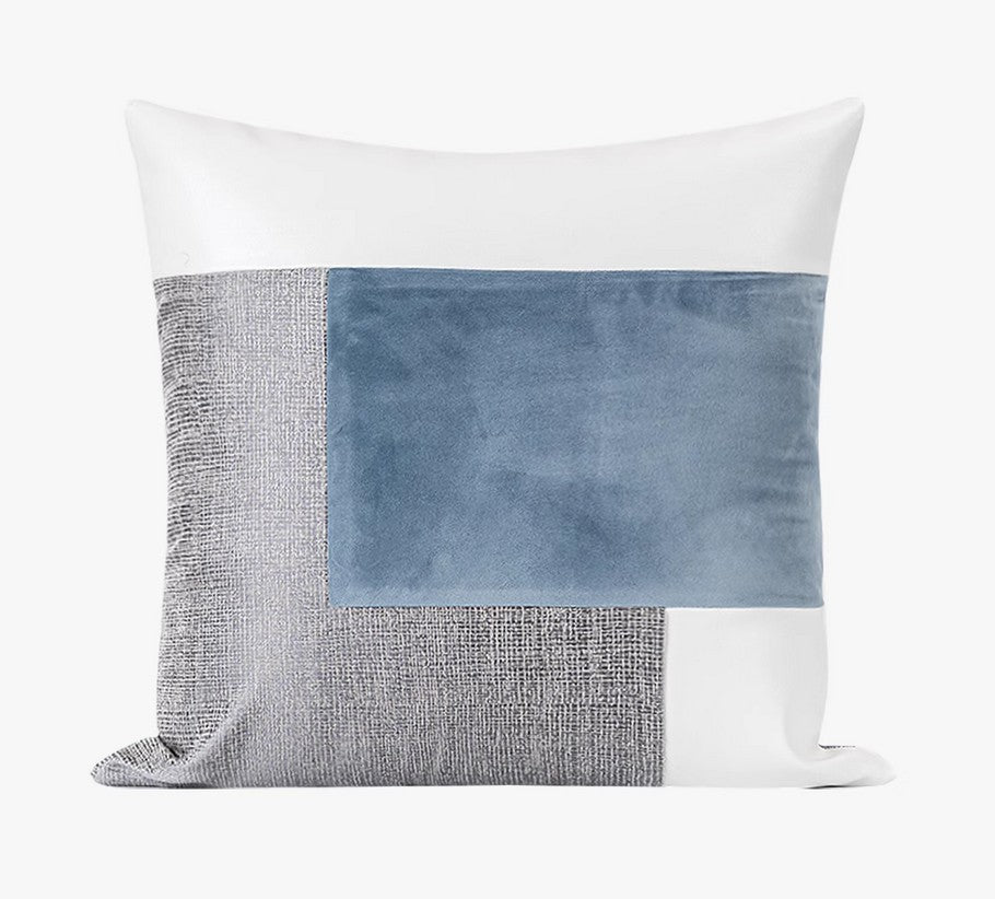 Sky Blue Abstract Contemporary Throw Pillow for Living Room, Modern Sofa Throw Pillows, Large Decorative Throw Pillows for Couch-Silvia Home Craft