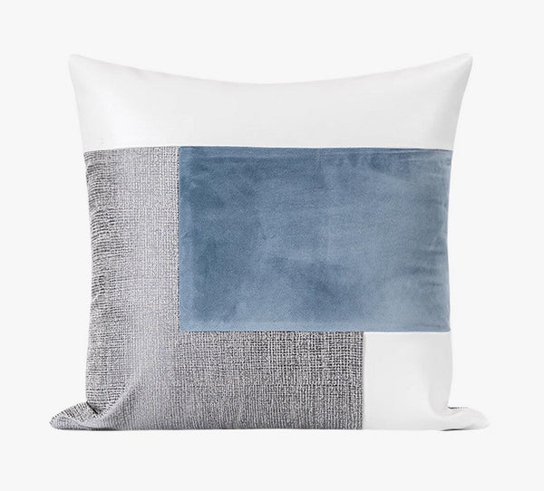 Sky Blue Abstract Contemporary Throw Pillow for Living Room, Modern Sofa Throw Pillows, Large Decorative Throw Pillows for Couch-Silvia Home Craft