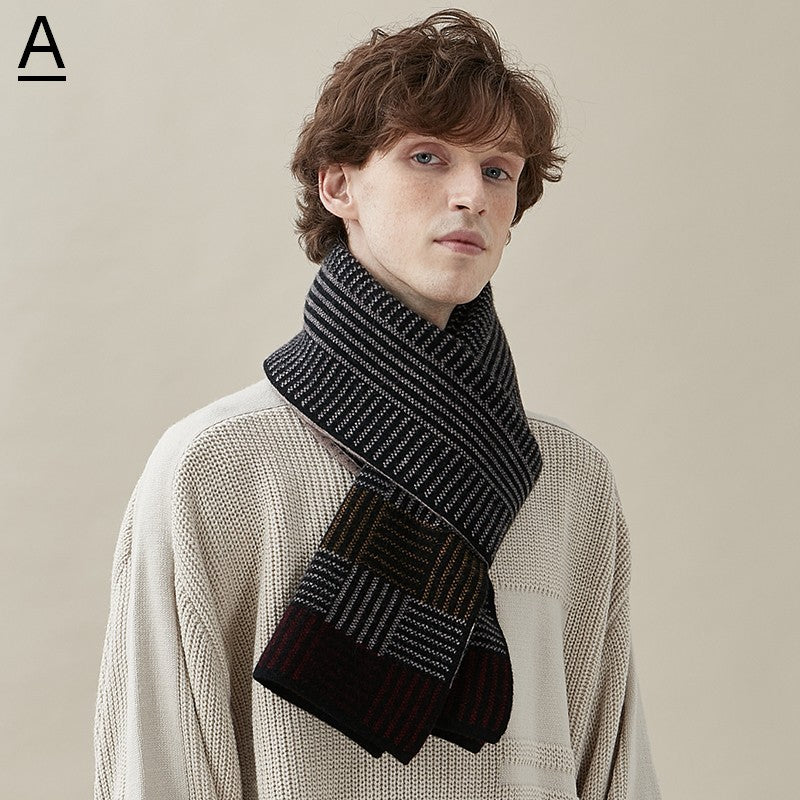 Modern Fashion Scarf, Formal Men Scarf Styles, Pure Wool Scarf, Casual Scarf Men, Business Wool Scarf for Gentleman, Men's Winter Scarf, Men's Wool Scarf Winter-Silvia Home Craft