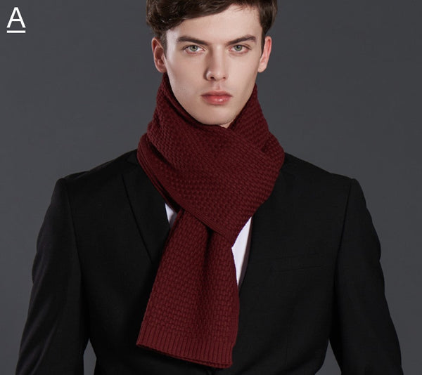 Simple Business Formal Men Scarf Styles, Red Thick Wool Scarf, Wool Scarf for Gentleman, Men's Winter Scarf, Casual Scarf Men, Men's Wool Scarf Winter, Fashion Scarf