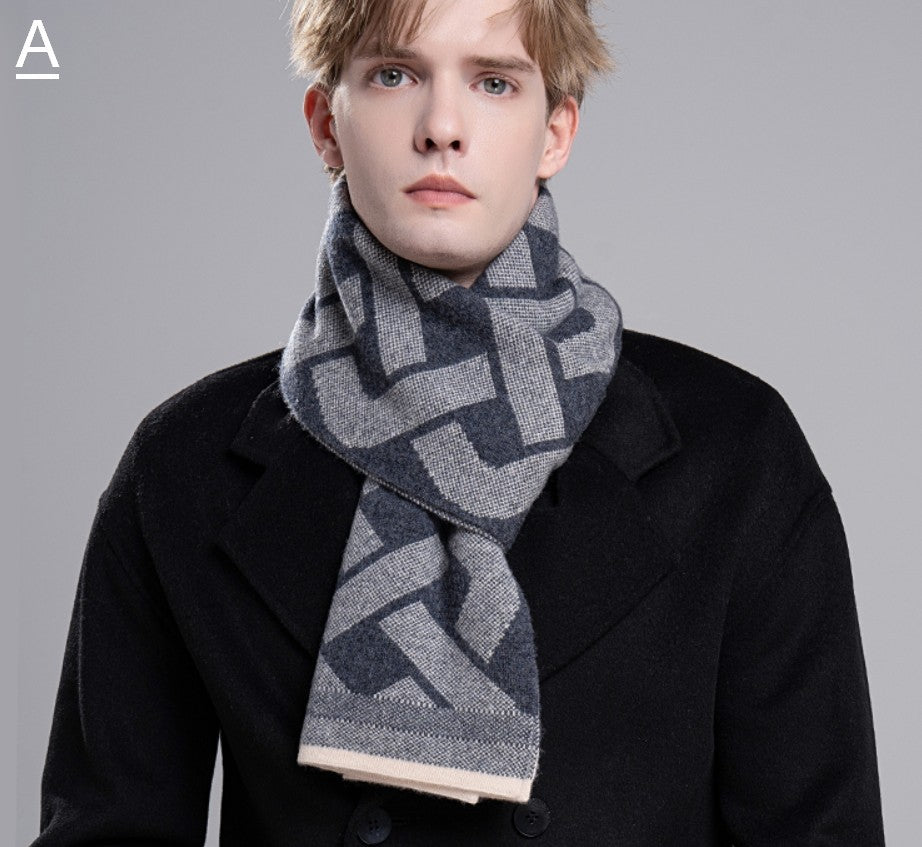 Wool Scarf for Gentleman, Thick Wool Scarf, Men's Winter Scarf, Casual Scarf Men, Men's Wool Scarf Winter, Fashion Scarf, Business Formal Men Scarf Styles