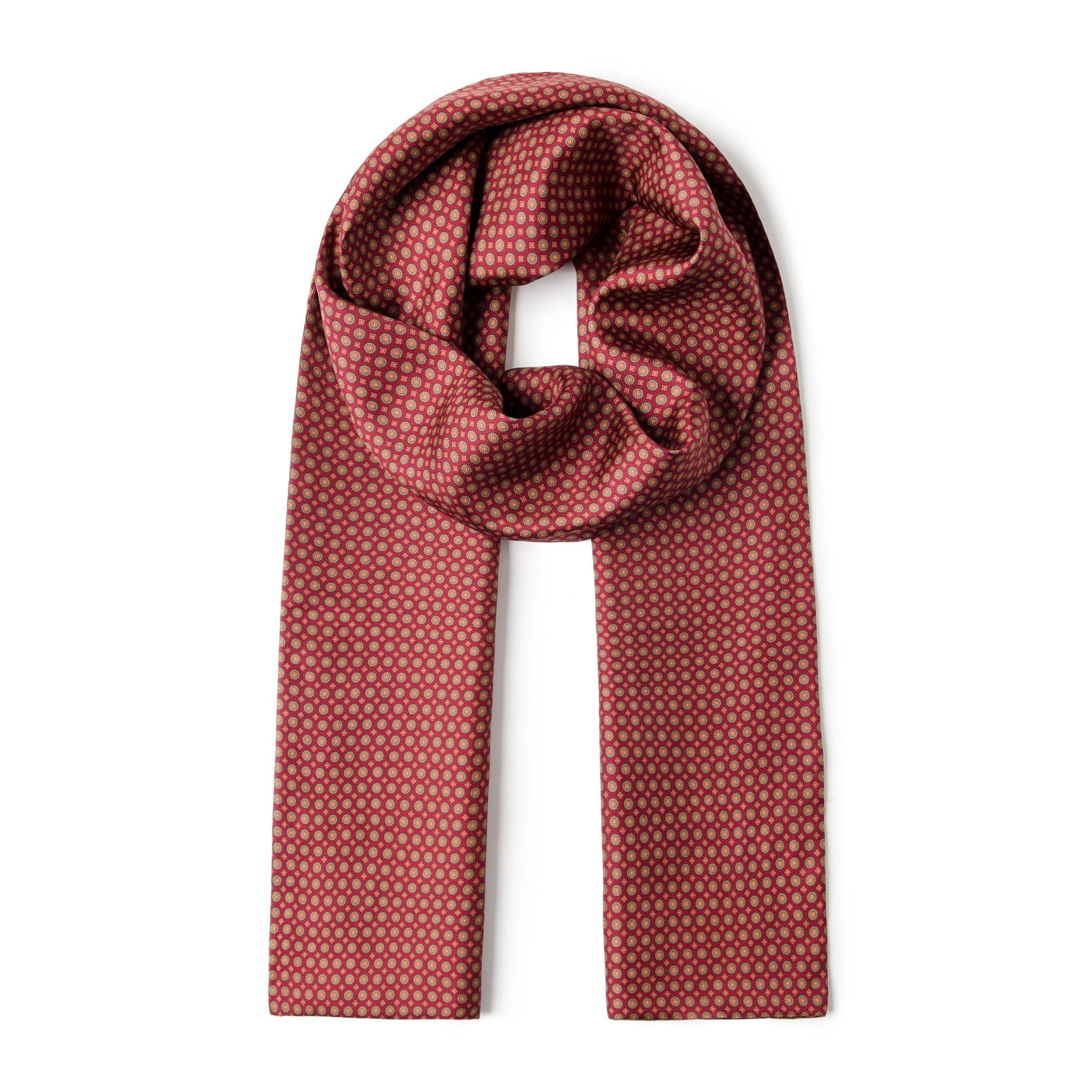 Red Mens Spring Autumn Scarf Lightweight Silk Casual Business Dress