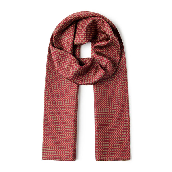 Red Mens Spring Autumn Scarf, Lightweight Silk Scarf Men, Formal Wear Silk Scarf, Silk Ascot For Men, Silk Neckerchief For Business, Mens Dress Silk Scarf, Long Silk Scarf for Men, High Quality Silk Necktie-Silvia Home Craft