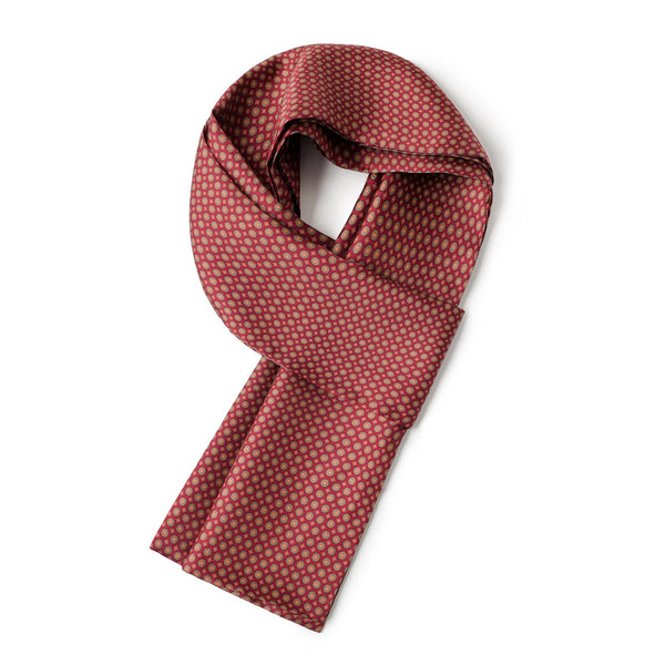 Red Mens Spring Autumn Scarf, Lightweight Silk Scarf Men, Formal Wear Silk Scarf, Silk Ascot For Men, Silk Neckerchief For Business, Mens Dress Silk Scarf, Long Silk Scarf for Men, High Quality Silk Necktie-Silvia Home Craft