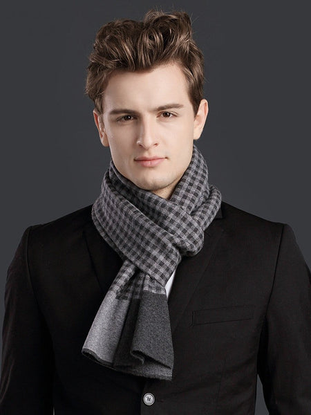 Men's Winter Scarf, Formal Men Scarf Styles, Casual Scarf Men, Modern Wool Scarf for Men, Men's Wool Scarf Winter, Business Wool Scarf for Gentleman-Silvia Home Craft