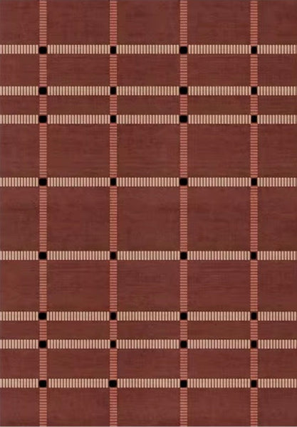 Contemporary Modern Carpets Next to Bed, Abstract Red Rugs for Living Room, Mid Century Area Rugs, Red Modern Rugs under Dining Room Table-Silvia Home Craft