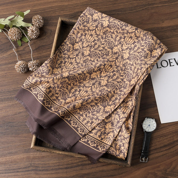 Formal Wear Silk Scarf, Silk Ascot For Men, Silk Scarf For Suit, British Style Long Scarf, Business Silk Scarf Men, Luxury Silk Neck Scarf, Mens Spring Autumn Scarf, Lightweight Silk Scarf Men-Silvia Home Craft