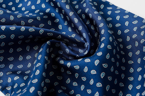 Formal Wear Silk Scarf, Silk Ascot For Men, Blue Mens Spring Autumn Scarf, Lightweight Silk Scarf Men, Silk Neckerchief For Business, Mens Dress Silk Scarf, Long Silk Scarf for Men, High Quality Silk Necktie-Silvia Home Craft