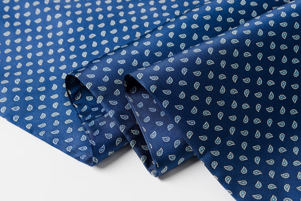 Formal Wear Silk Scarf, Silk Ascot For Men, Blue Mens Spring Autumn Scarf, Lightweight Silk Scarf Men, Silk Neckerchief For Business, Mens Dress Silk Scarf, Long Silk Scarf for Men, High Quality Silk Necktie-Silvia Home Craft
