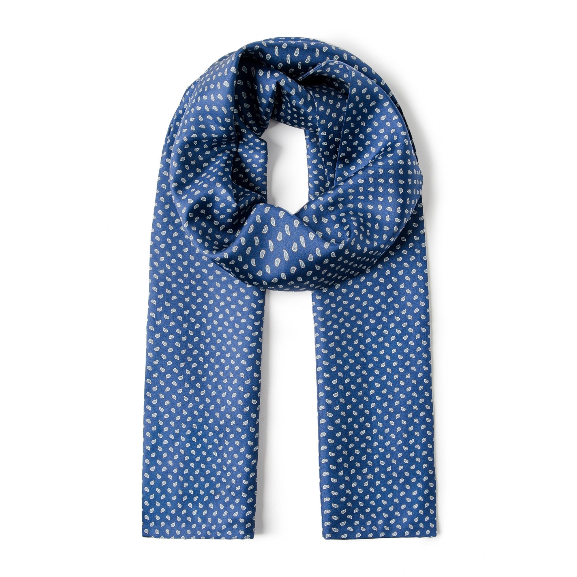 Formal Wear Silk Scarf Blue Ascot For Men Business Dress Lightweight