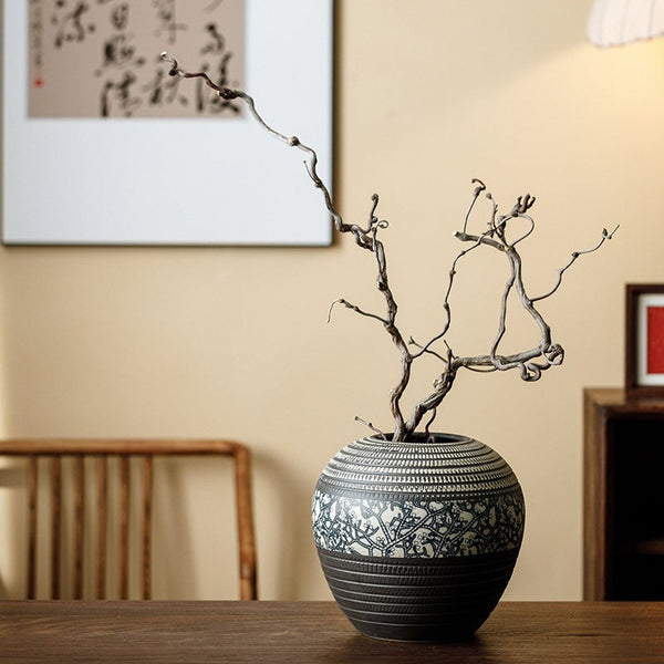 Large Pottery Flower Vases Urn, Centerpiece on Dining Table, Flower Vase on Table, Handmade Water Holding Flower Vases, Modern Bouquet Vases-Silvia Home Craft