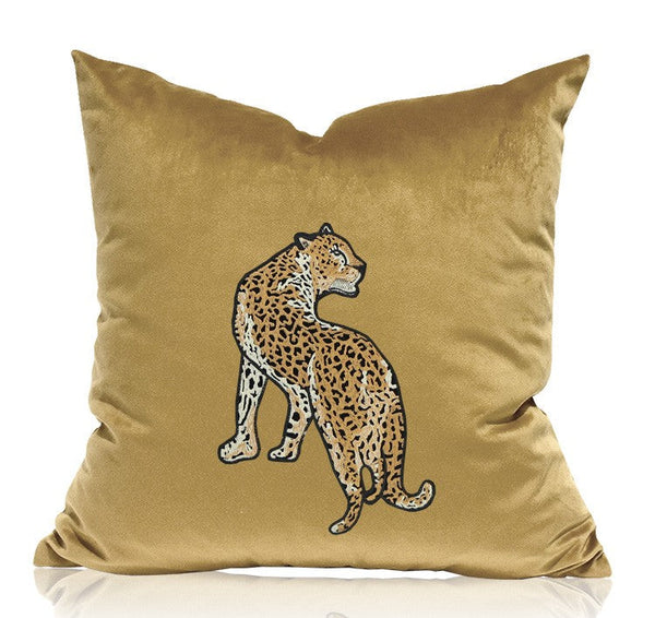 Contemporary Throw Pillows, Cheetah Decorative Cushion, Modern Sofa Pillows, Decorative Pillows for Living Room-Silvia Home Craft