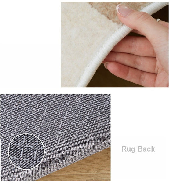 Contemporary Modern Rugs Next to Bed, Geometric Modern Rugs under Dining Room Table, Brown Modern Carpets for Office, Abstract Modern Rugs for Living Room-Silvia Home Craft