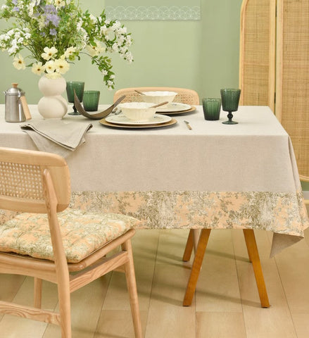 Modern Tablecloth for Kitchen, Cotton and Linen Rectangle Table Covers for Dining Room Table, Square Tablecloth for Coffee Table-Silvia Home Craft