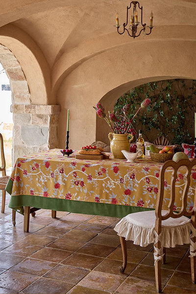 Farmhouse Table Cloth, Dining Room Flower Table Cloths, Large Square Tablecloth for Round Table, Extra Large Rectangular Table Covers for Kitchen-Silvia Home Craft