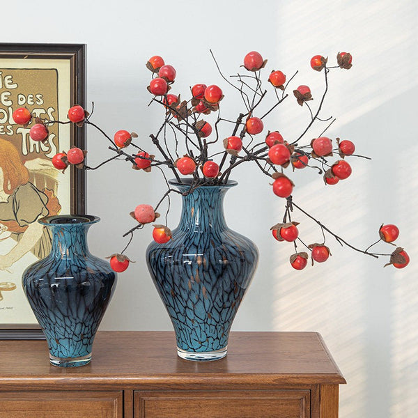 Handmade Liuli Vases, Centerpiece Vases on Table, Colored Glaze Vase for Modern Home Decor, Glass Bud Vases, Bouquet Flower Vase-Silvia Home Craft