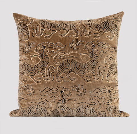 Contemporary Modern Sofa Pillows, Embroidery Tiger Pattern Pillows for Couch, Decorative Throw Pillows for Bedroom, Large Modern Sofa Pillow for Living Room-Silvia Home Craft