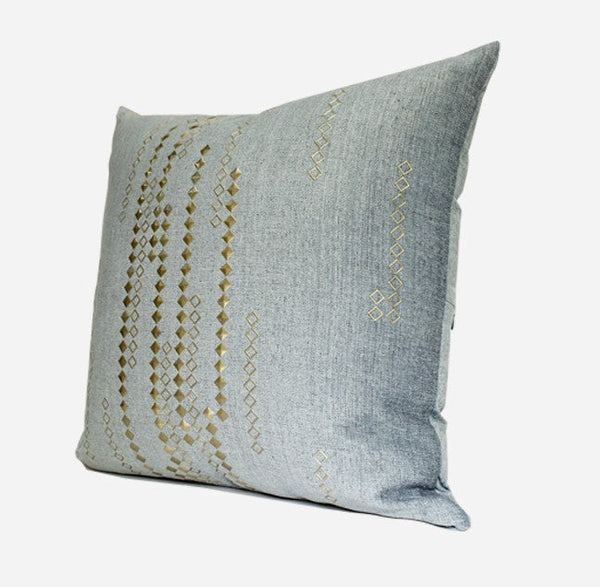 Grey Blue Decorative Throw Pillow for Couch, Large Square Pillows, Modern Sofa Pillows, Simple Modern Throw Pillows for Couch-Silvia Home Craft