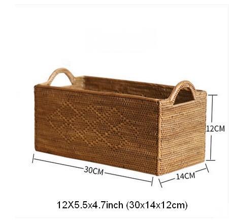 Natural Fiber Baskets, Small Storage Basket for Kitchen, Indonesia Woven Storage Basket, Rattan Storage Basket for Dining Room-Silvia Home Craft