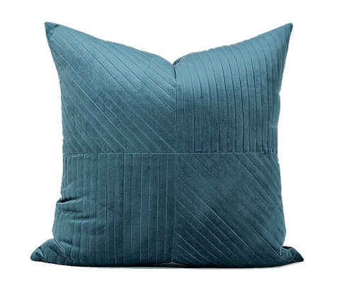 Large Decorative Throw Pillow for Couch, Blue Modern Sofa Pillows, Simple Modern Throw Pillows for Couch, Large Square Pillows-Silvia Home Craft
