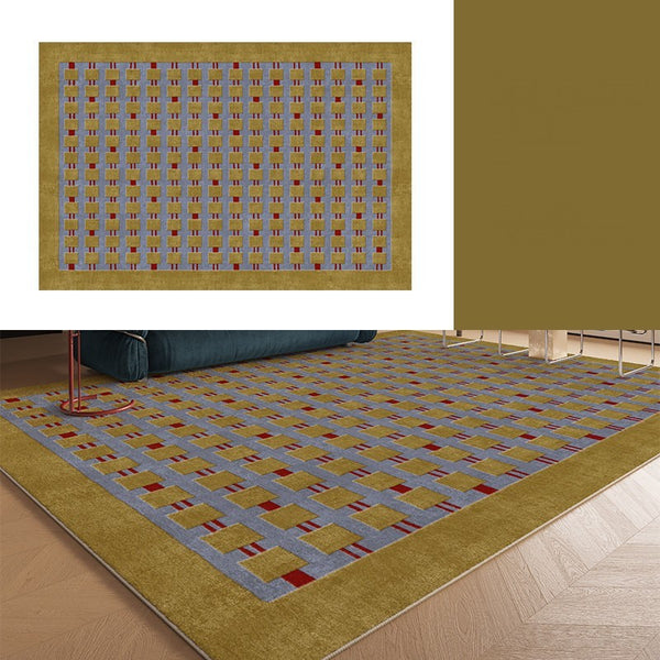 Mid Century Modern Rugs for Living Room, Vintage Area Rugs for Bedroom, Large Contemporary Area Rugs for Dining Room-Silvia Home Craft
