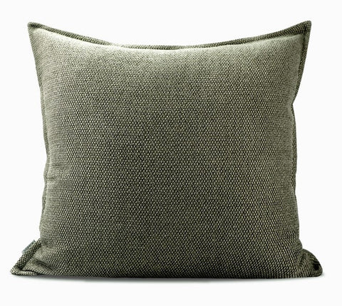 Large Green Square Modern Throw Pillows for Couch, Large Throw Pillow for Interior Design, Contemporary Modern Sofa Pillows, Simple Decorative Throw Pillows-Silvia Home Craft