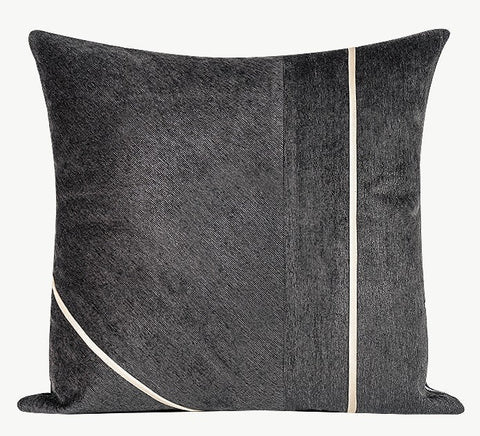 Contemporary Throw Pillow for Living Room, Modern Square Pillows, Abstract Black Throw Pillows for Couch, Simple Modern Sofa Throw Pillows-Silvia Home Craft