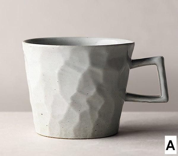 Creative Brown White Black Blue Ceramic Coffee Mugs, Modern Handmade Pottery Coffee Cup, Large Unique Tea Cup, Large Capacity Coffee Cups-Silvia Home Craft