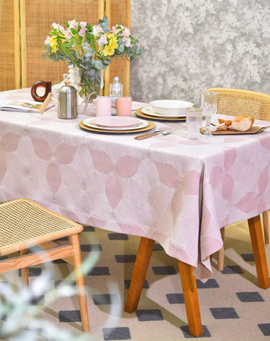 Simple Contemporary Pink Cotton Tablecloth, Square Tablecloth for Round Table,Large Rectangle Table Covers for Dining Room Table, Modern Table Cloths for Kitchen-Silvia Home Craft