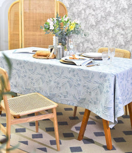 Large Rectangle Table Covers for Dining Room Table, Square Tablecloth for Round Table,Monstera Leaf Modern Table Cloths for Kitchen, Simple Contemporary Cotton Tablecloth-Silvia Home Craft