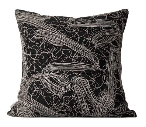 Decorative Pillow for Interior Design, Black Modern Throw Pillows, Simple Modern Throw Pillow for Couch, Modern Sofa Pillow Covers-Silvia Home Craft