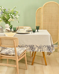 Cotton and Linen Rectangle Table Covers for Dining Room Table, Modern Tablecloth for Kitchen, Square Tablecloth for Coffee Table-Silvia Home Craft