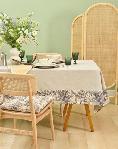 Cotton and Linen Rectangle Table Covers for Dining Room Table, Modern Tablecloth for Kitchen, Square Tablecloth for Coffee Table-Silvia Home Craft