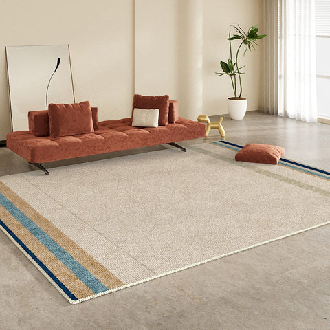 Modern Rugs under Dining Room Table, Abstract Area Rugs for Living Room, Modern Carpets for Kitchen, Geometric Contemporary Modern Rugs Next to Bed-Silvia Home Craft