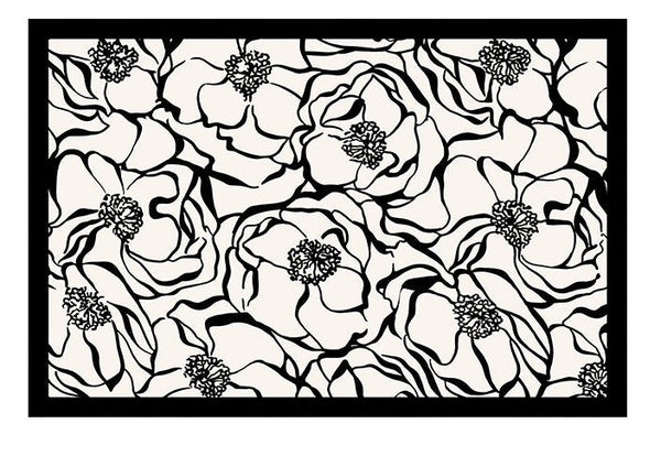 Modern Rugs for Living Room, Flower Pattern Contemporary Modern Rugs, Abstract Contemporary Rugs Next to Bed, Modern Rugs for Dining Room-Silvia Home Craft