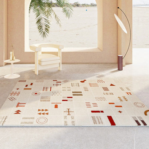 Abstract Contemporary Bedroom Rugs, Bathroom Modern Rugs, Large Modern Rugs for Living Room, Modern Kitchen Runner Rugs, Modern Rugs Next to Bed-Silvia Home Craft