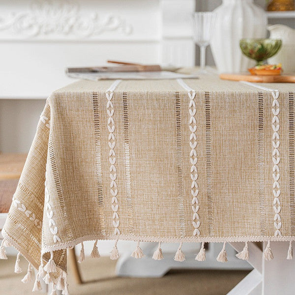 Modern Rectangular Table Cloth for Dining Room Table, Linen Square Tablecloth for Kitchen, Extra Large Table Covers for Sale-Silvia Home Craft