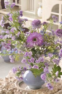 Large Bunch of Purple Romantic Flowers, Real Touch Artificial Floral for Living Room, Beautiful Spring Flower Arrangement for Home Decoration, Table Centerpiece-Silvia Home Craft